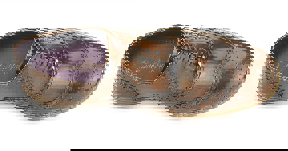 Frank James Newman Mens Leather Lace Hi Shine Formal Brogue Shoes