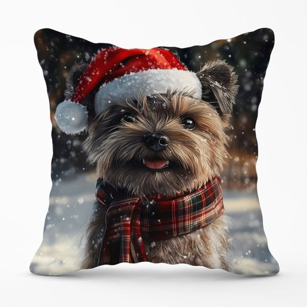 Warren Reed Snowy Christmas Cairn Terrier Cushion