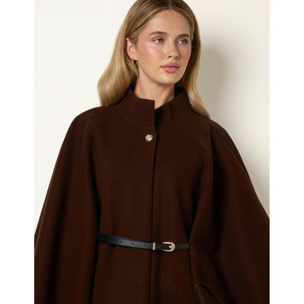 Blue Vanilla Funnel Neck Tie Front Cape