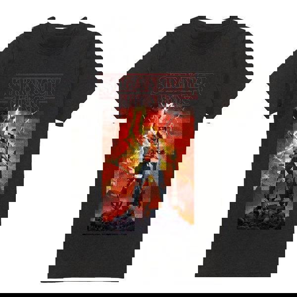 Stranger Things Mens Rock Of Eddie Munson T-Shirt - Black