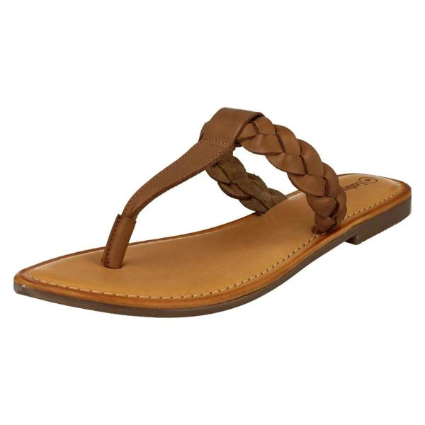 Leather Collection Ladies Leather Collection Braided Toepost Sandals