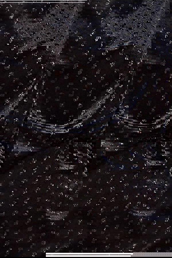 Glitter Velvet Cowl Neck Sheath Midi Dress - Black DR4691