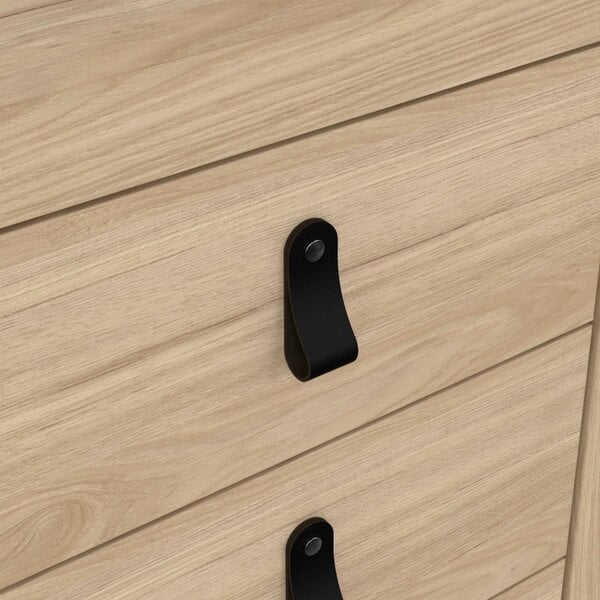 Wyld Haus Wildberry Natural Oak Wood Bedside Table 3 Drawers