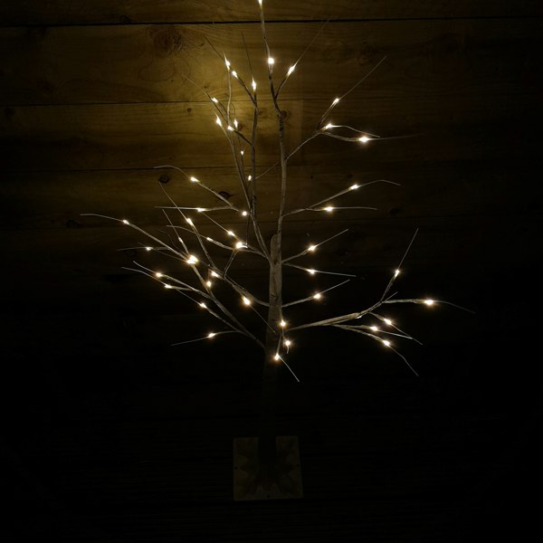 Samuel Alexander 1.2m (4ft) Indoor Outdoor Christmas Lit Birch Tree with 48 Warm White LEDs