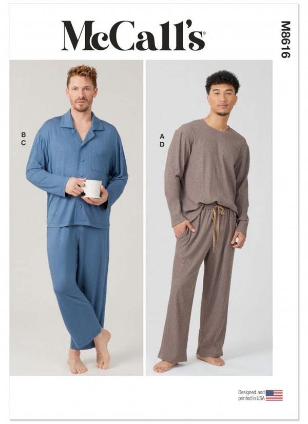 McCalls 8616 Paper Sewing Pattern – Men's Pyjamas, Size S-XXXL, Easy