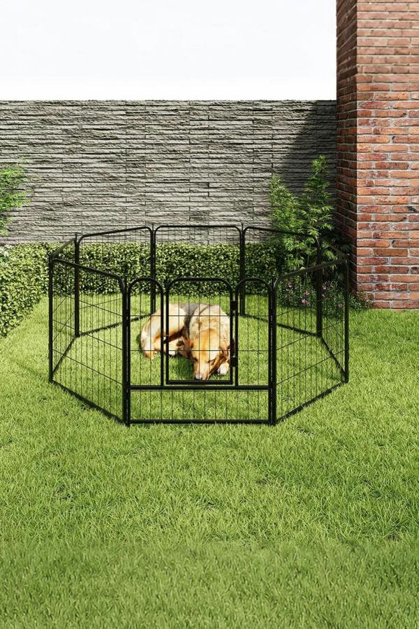 Living and Home 8 Panels Metal Pet Playpen with a Door
