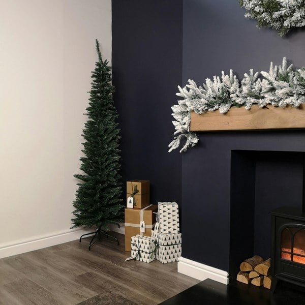 Samuel Alexander 6.5ft (2m) Pencil Style Slim Artificial Christmas Tree in Green