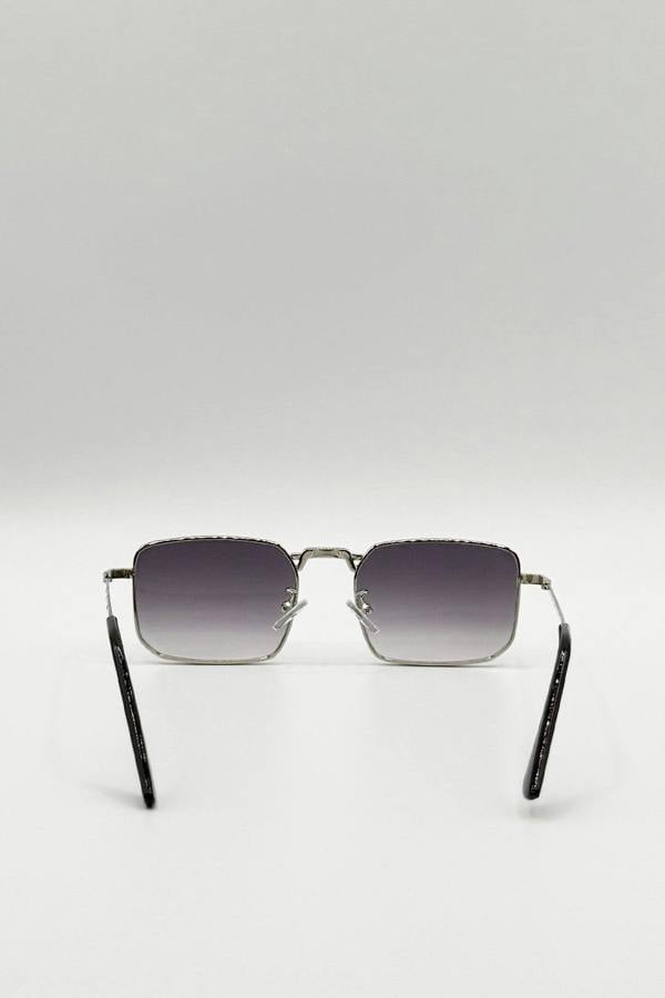 SVNX Vintage Metal Square Sunglasses In Silver