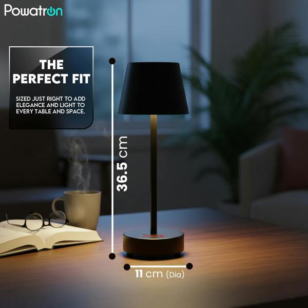 Powatron Bedside LED Lamp with Bluetooth Speaker Touch Control Night Lamp for Bedroom with Adjustable Brightness & 3 Light Modes