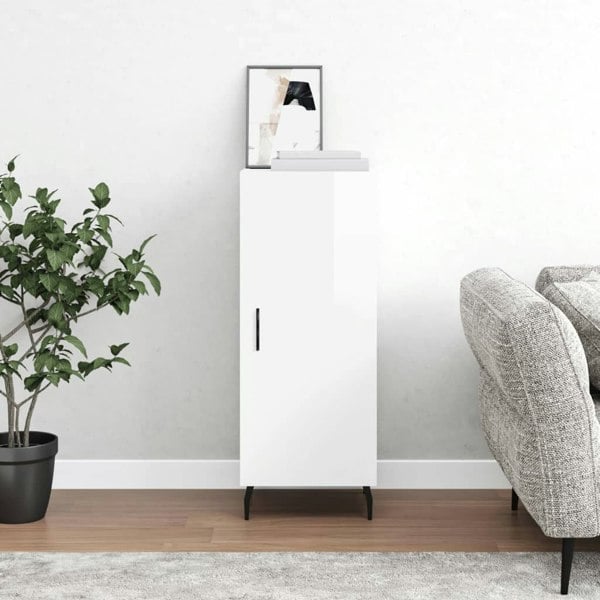 Berkfield Sideboard High Gloss White 34.5x34x90 cm Engineered Wood