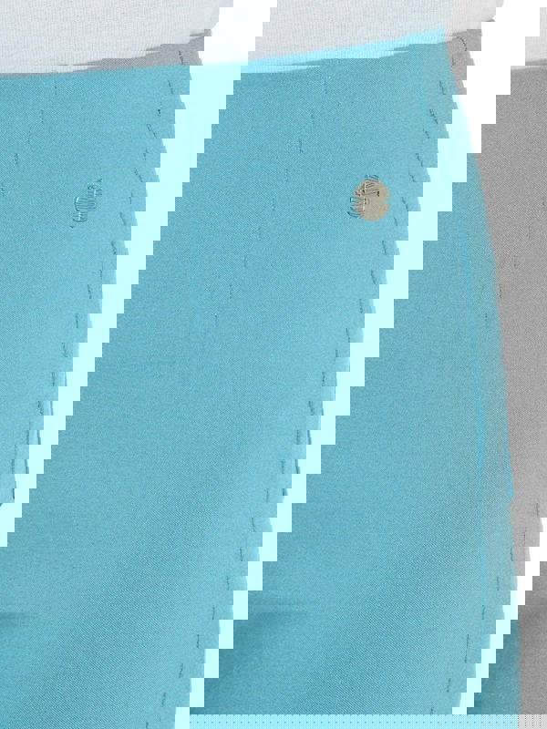 PennyPlain Cropped Bengaline Trousers - Turquoise