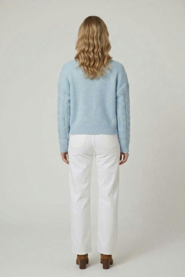 Blue | Cable Knit Drop Shoulder Relaxed Jumper