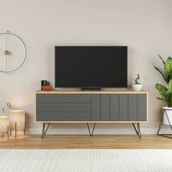 Decortie Picadilly Modern TV Unit Multimedia Centre Storage Cabinet 139cm for 55" TV