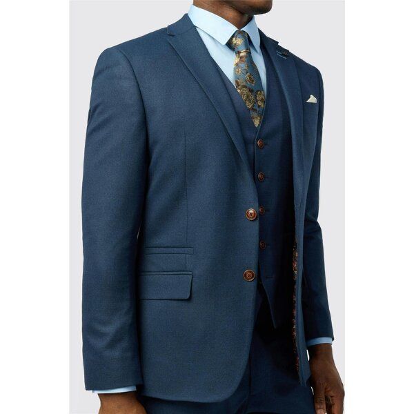Antique Rogue Slim Fit Navy Texture Stretch Jacket