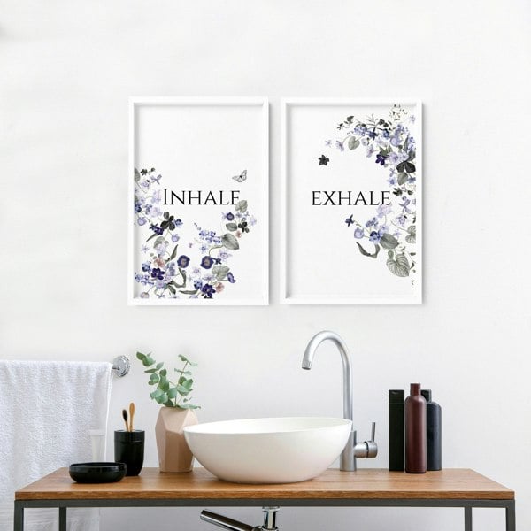 Bathroom wall decoration | set of 2 framed wall art prints