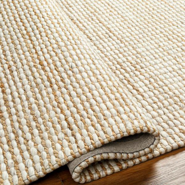 Livabliss Priya-Hand Woven Off-White Tan Jute Wool Modern High Pile Rug