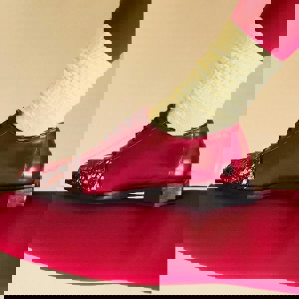 Embassy London Sloan - Red - Women's Leather Oxford with Snakeskin toe