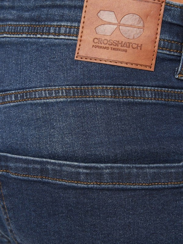 Crosshatch Tadcaster Denim Shorts Mid Wash