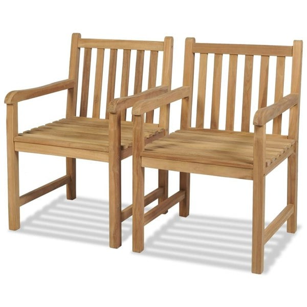 Berkfield Outdoor Chairs 2 pcs Solid Teak Wood