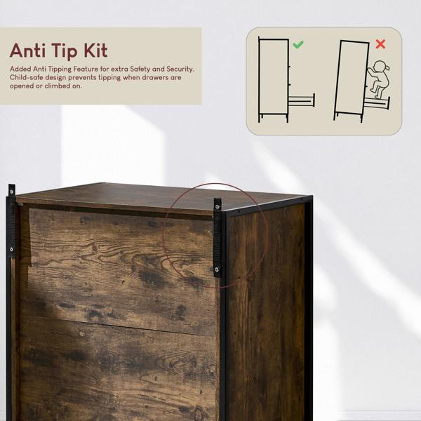 Vida Designs Brooklyn 3 Drawer Chest, Dark Wood