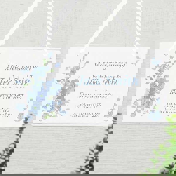 Personalised Memento Company Personalised Memorial Forget Me Not Wooden Sign