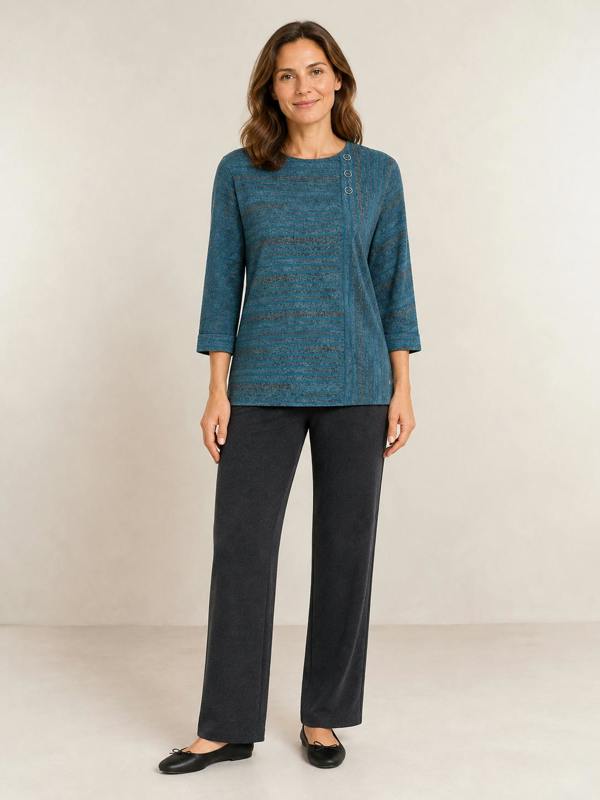 TIGI Cut And Sew Panelled Stripe Top