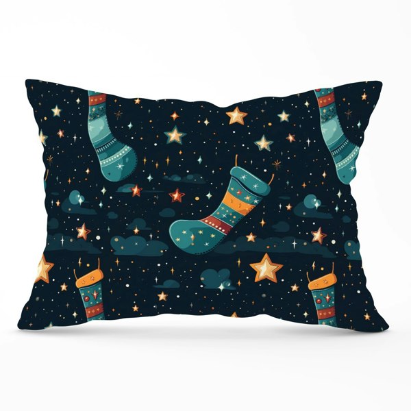 Warren Reed Christmas Stocking In A Starry Night Sky Cushions