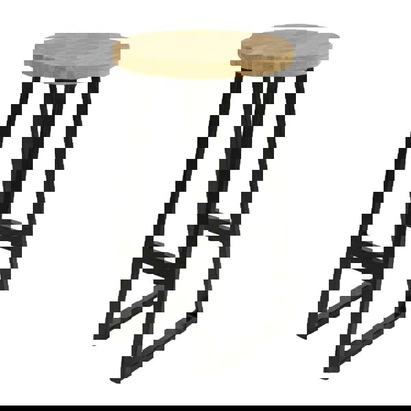 TRL Furniture Staved Oak Round Breakfast Bar Stool