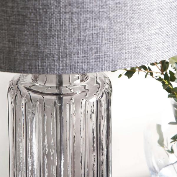 Pagazzi Lighting Brock Grey Smoked Glass Table Lamp