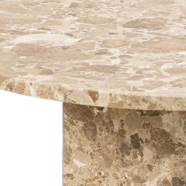 Furniture To Go Naxos Round Coffee Table in Brown Marble