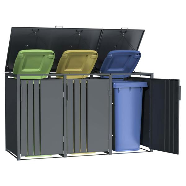 Phoenix Safe Phoenix GB3300AA Outdoor Triple Wheelie Bin Store for 3 x 240L Bins in Anthracite