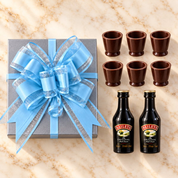 Bundled Gifts 2 Baileys & 6 Belgian Dark Chocolate Shot Glass Gift Set