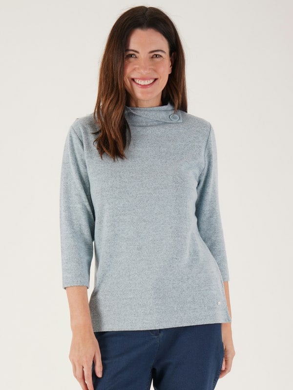 TIGI-Wear Split Glacier Turtleneck Top