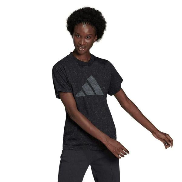 Adidas Womens/Ladies Winners Speckle Crew Neck Regular T-Shirt - Black Melange Melange - 