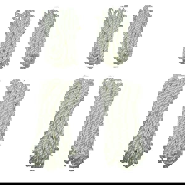 Polyester Fender Rope Tie Lines 3 Strand X4 White (Boat Cord Marine Yacht)