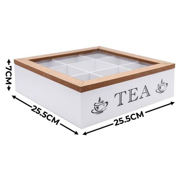 Maison des Cadeaux Two-Tone 9-Compartment Tea Box