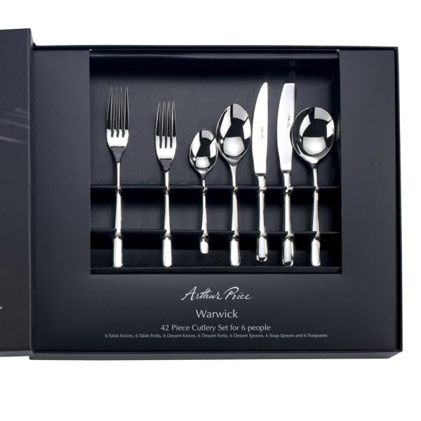 Arthur Price Signature 'Warwick' Stainless Steel 42 Piece 6 Person Boxed Cutlery Set