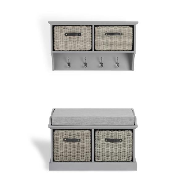 Statement Furniture Tetbury Hallway Set with Storage Baskets, Coat Hooks and Cushion Seat