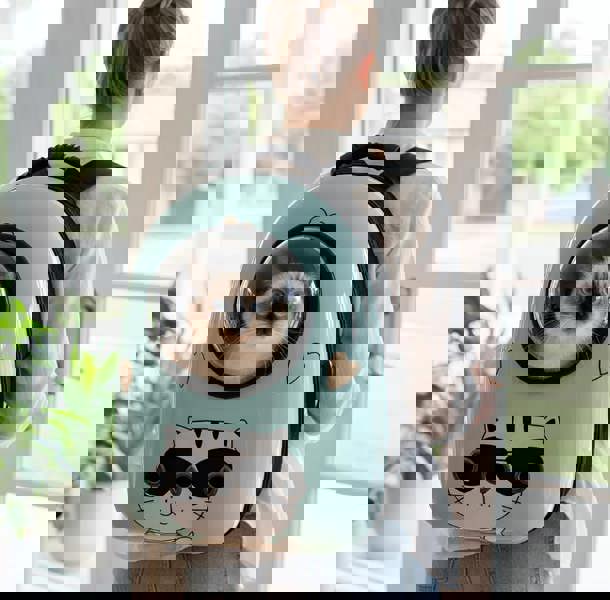 Anywags ANYPET Space Capsule Pet Carrier - Breathable Travel Bag with Cat Print