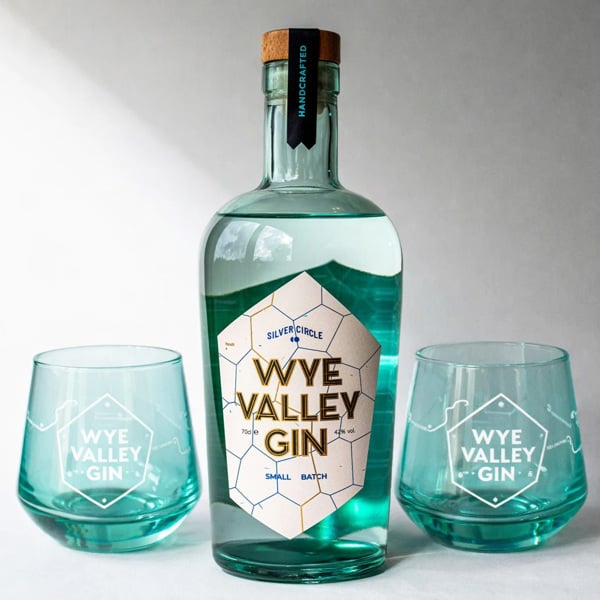Silver Circle Distillery Wye Valley Gin + 2 Glasses Bundle