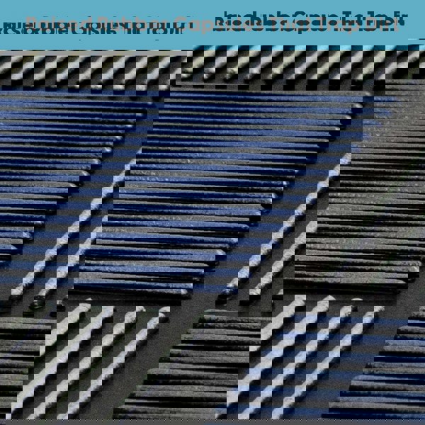 JVL Platina Scraper Rubber Doormat, 40x70cm, Silver/Blue