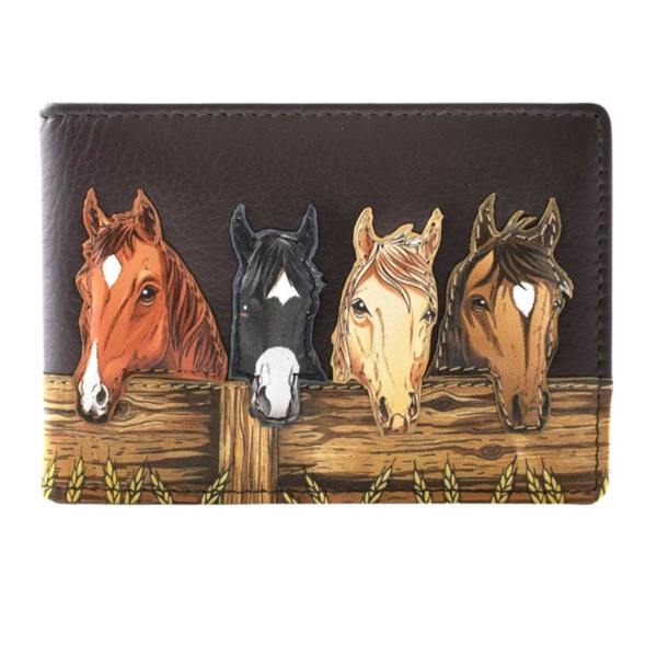 Mala Leather Stable Row Horses Card Holder
