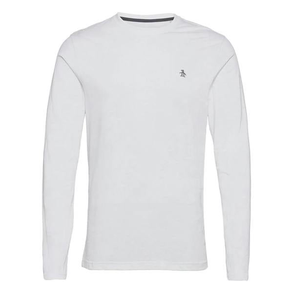 Original Penguin Mens Cotton Long-Sleeved T-Shirt - Bright White - 