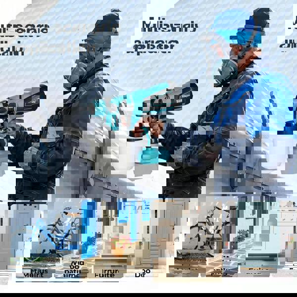 Traderight Cordless Paint Sprayer 18V Electric Spray Gun 1000ml HVLP 6 Nozzles