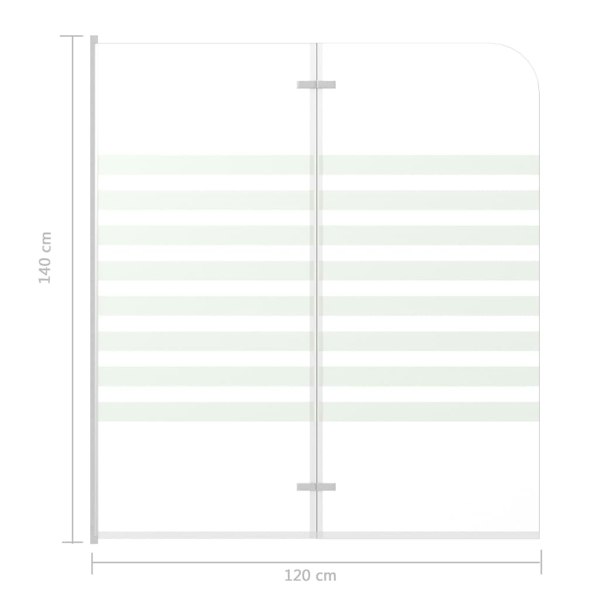 Berkfield Bath Enclosure 120x140 cm Tempered Glass Stripe