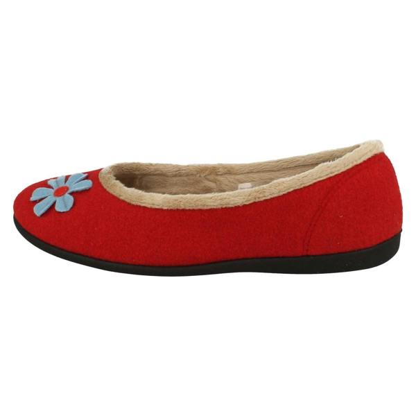 Padders Ladies Padders Wide Fitting Ballerina Slippers Happy