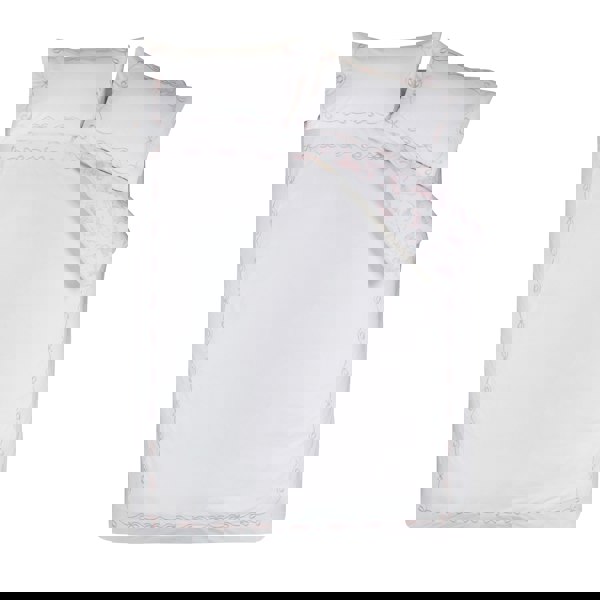 Catherine Lansfield Bow Embroidery Duvet Cover Set White / Pink