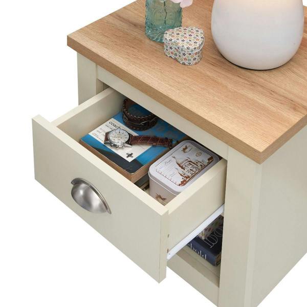 Timber Art Design Lisbon 1 Drawer Bedside Cabinet Bedroom Furniture Nightstand Table