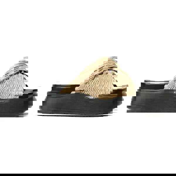 Desert Fleur Gabbro Pleated Satin Women's Gold Sandals