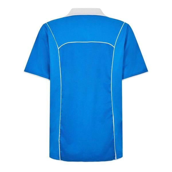Puma Mens Plain Contrast Piping Athletic Rugby Shirt - Blue - 